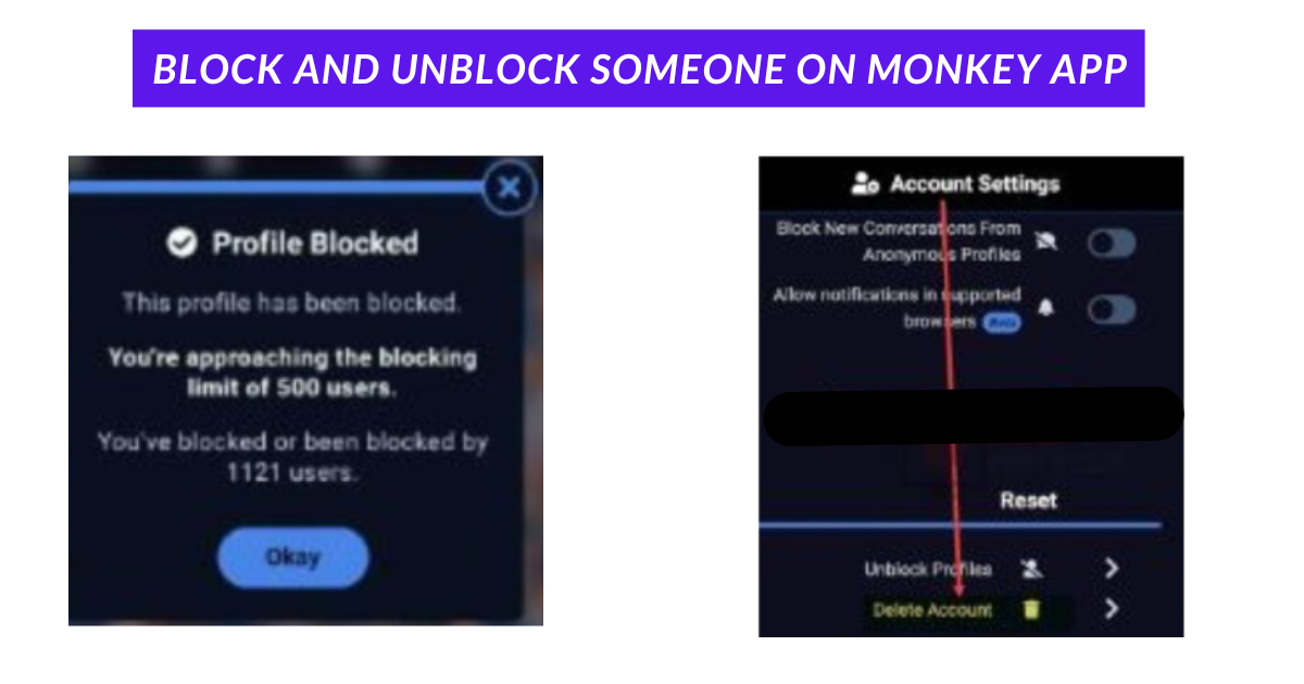 Block and Unblock Someone on Monkey App