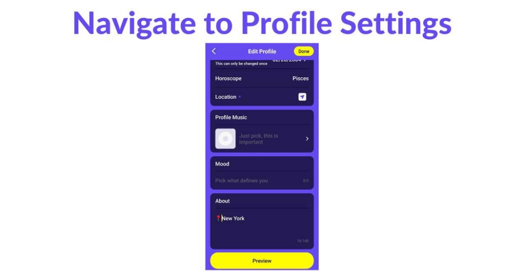 Navigate to Profile Settings